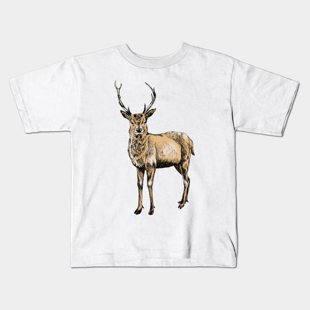 Deer Print Kids T-Shirt by rachelsfinelines